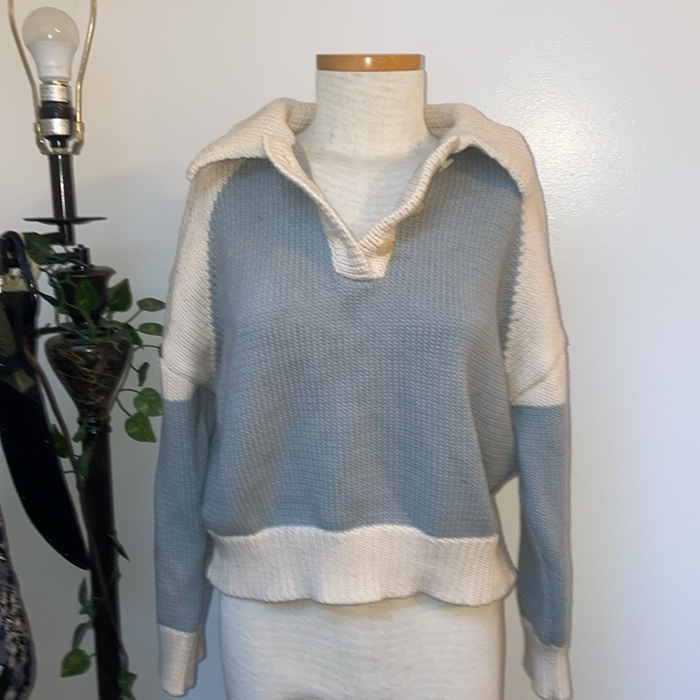 Hand knit 60% cotton sweater/top brand on you